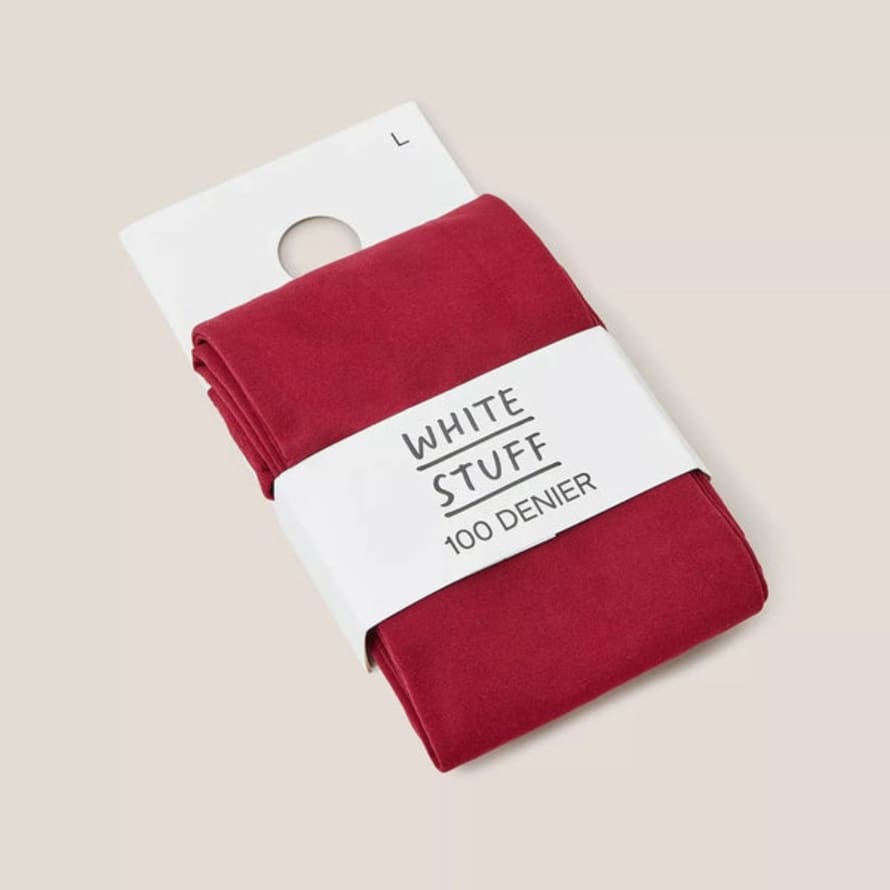 White Stuff Olivia Opaque Tights - Dark Red