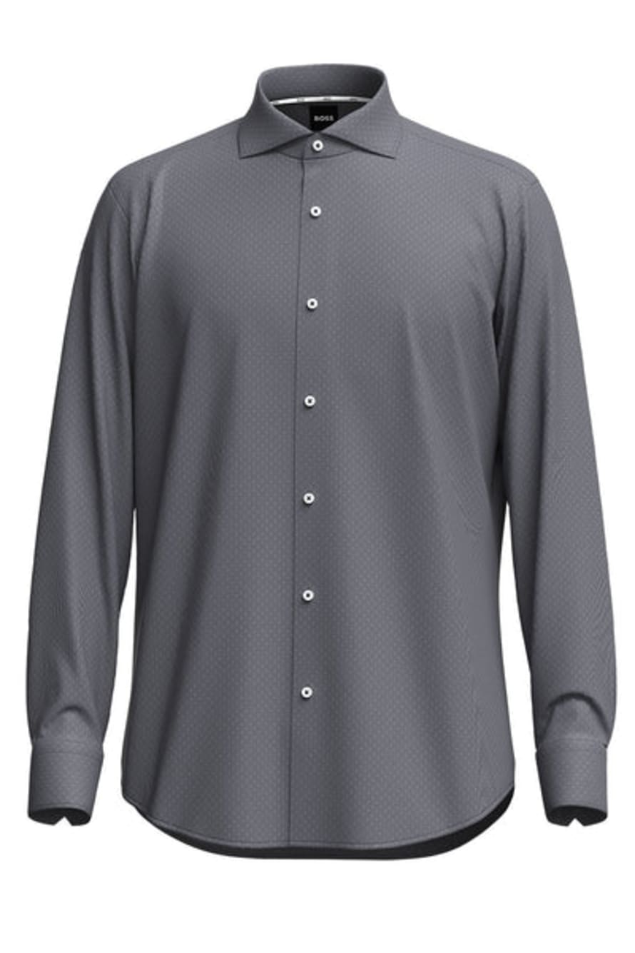 Hugo Boss Boss - H-joe-spread Navy Blue Cotton Stretch Shirt 50502627 410