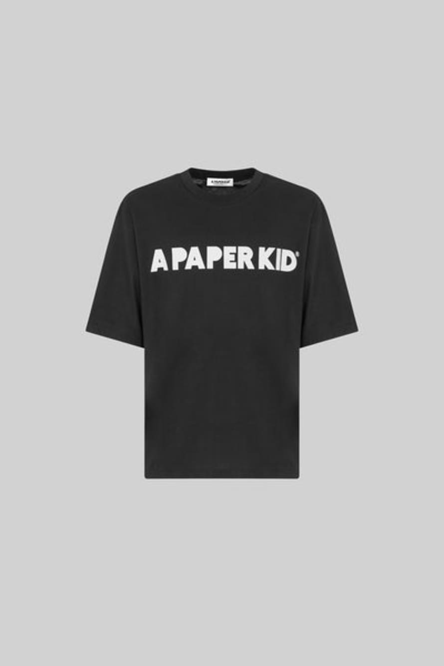 A Paper Kid Front Logo T-shirt Black