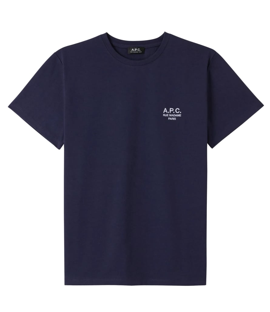 A.P.C. Raymond T-shirt T-shirt in heavyweight dark navy blue organic cotton with a logo embroidered on the heart.