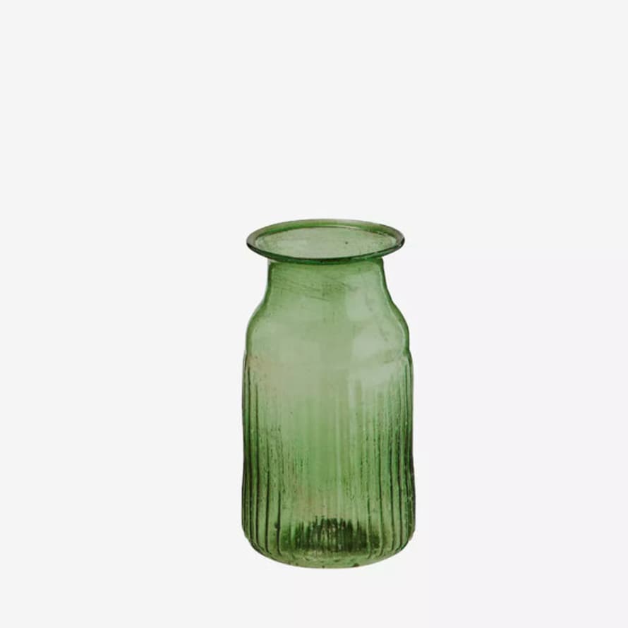 Madam Stoltz Recycled Green Glass Stem Vase