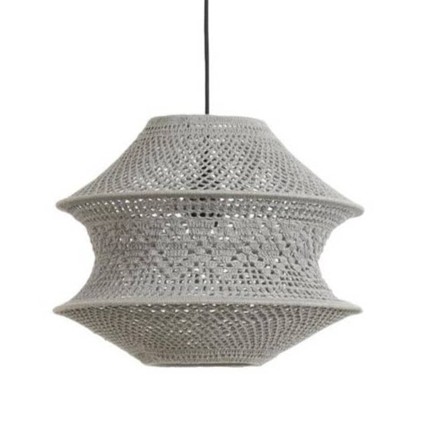 Light & Living Small Crochet Pendent Shade Taupe