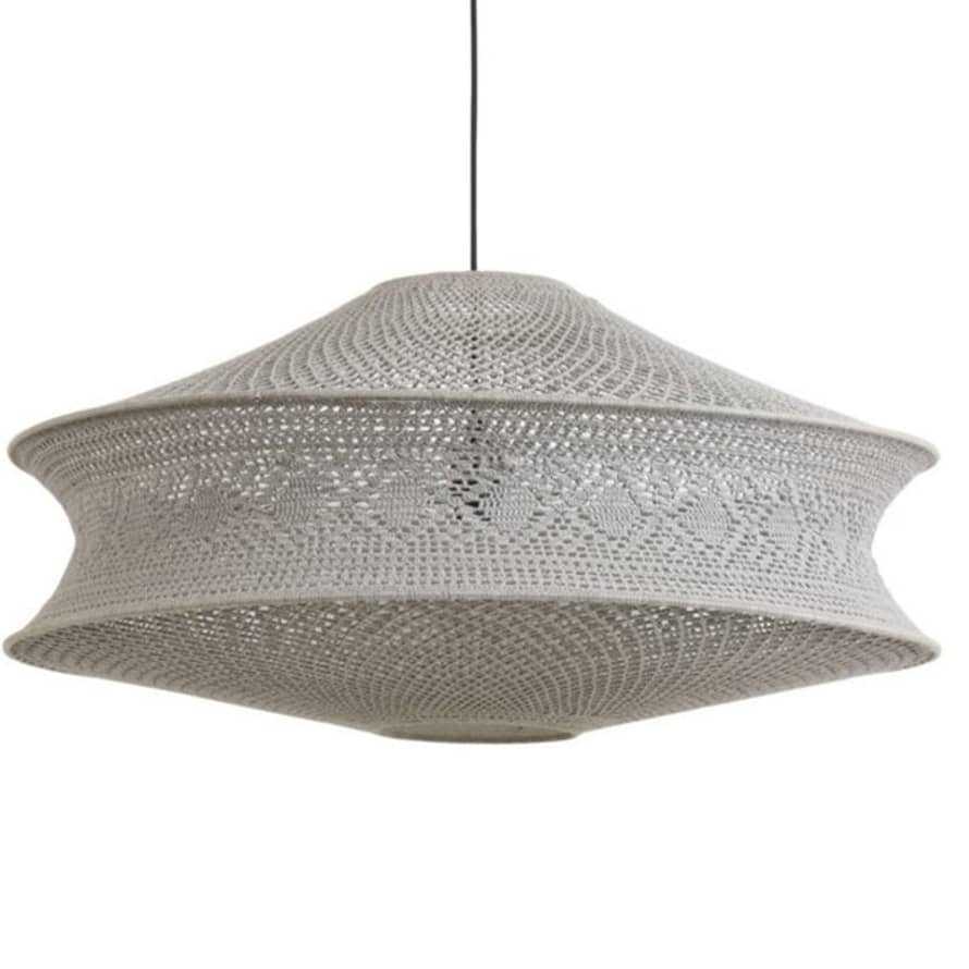 Light & Living Large Crochet Pendent Shade Taupe