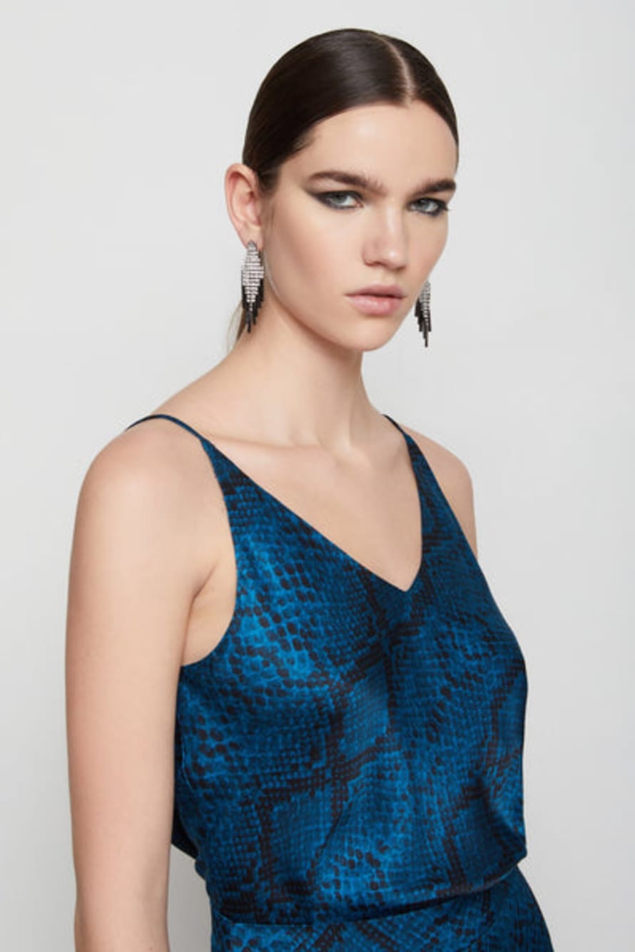 Ottod'Ame  Snake Print Camisole Top - Blue