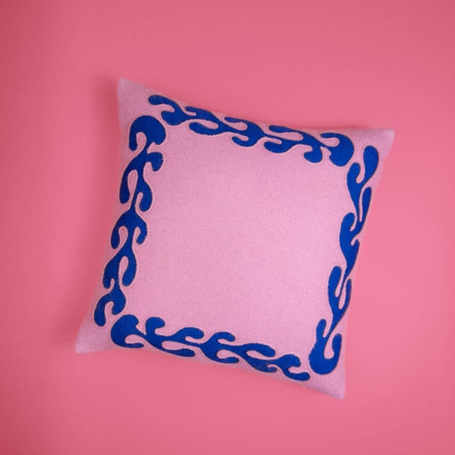 Lorouc Matisse Branch Cushion - Pink And Blue