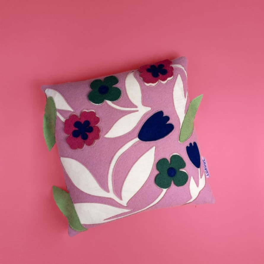 Lorouc Meadow Bliss Cushion - Dusky Pink