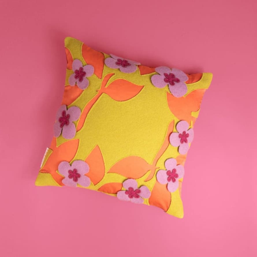 Lorouc Flower Crown Cushion - Citroen