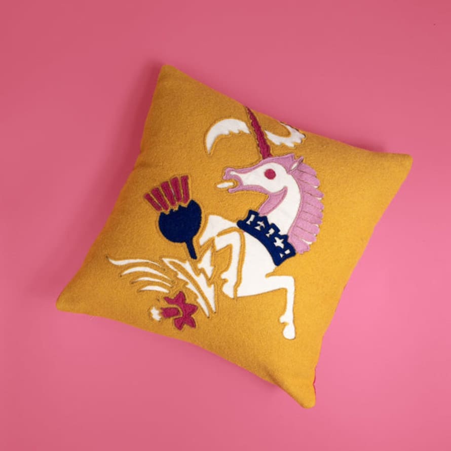 Lorouc Coronation Cushion -unicorn -gold