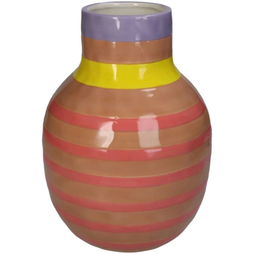 Kersten Dolomite Pink Striped Vase -large