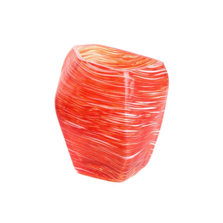 Asiatides Import Dorian Glass Vase-red
