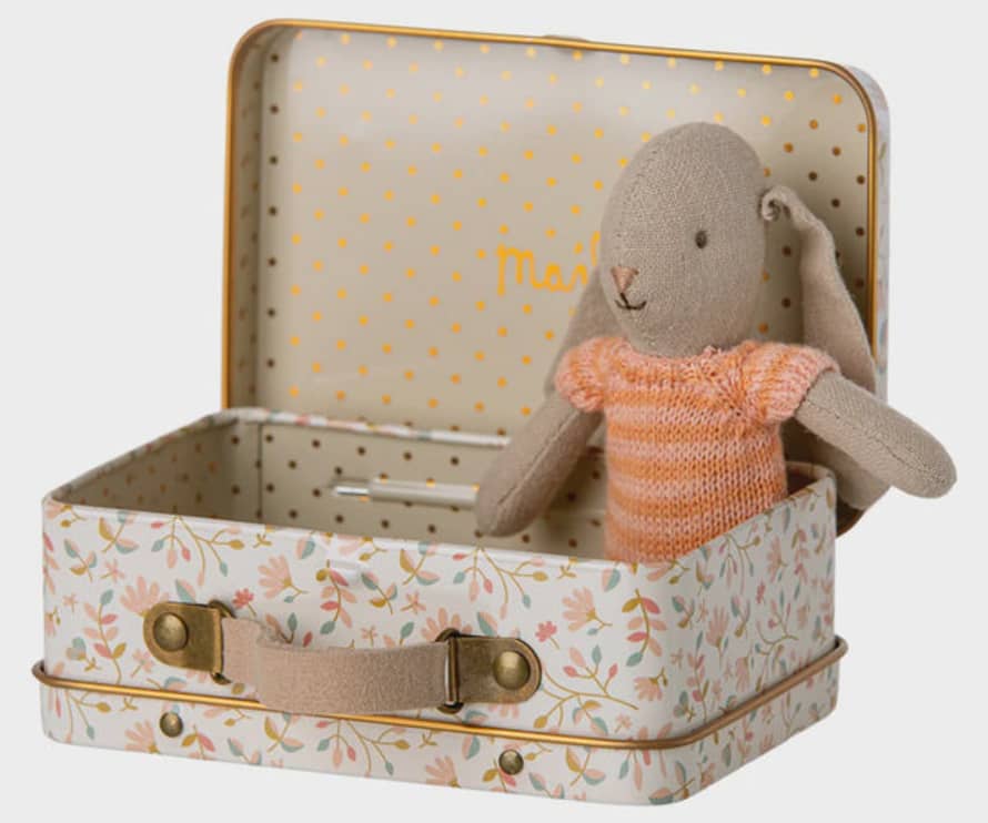 Maileg Micro Orange Bunny In Suitcase