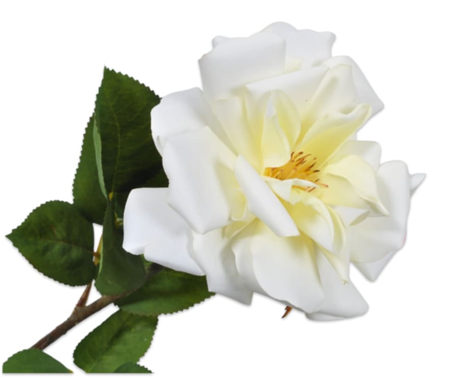Silk-Ka Rose Stem Pale Yellow 54cm