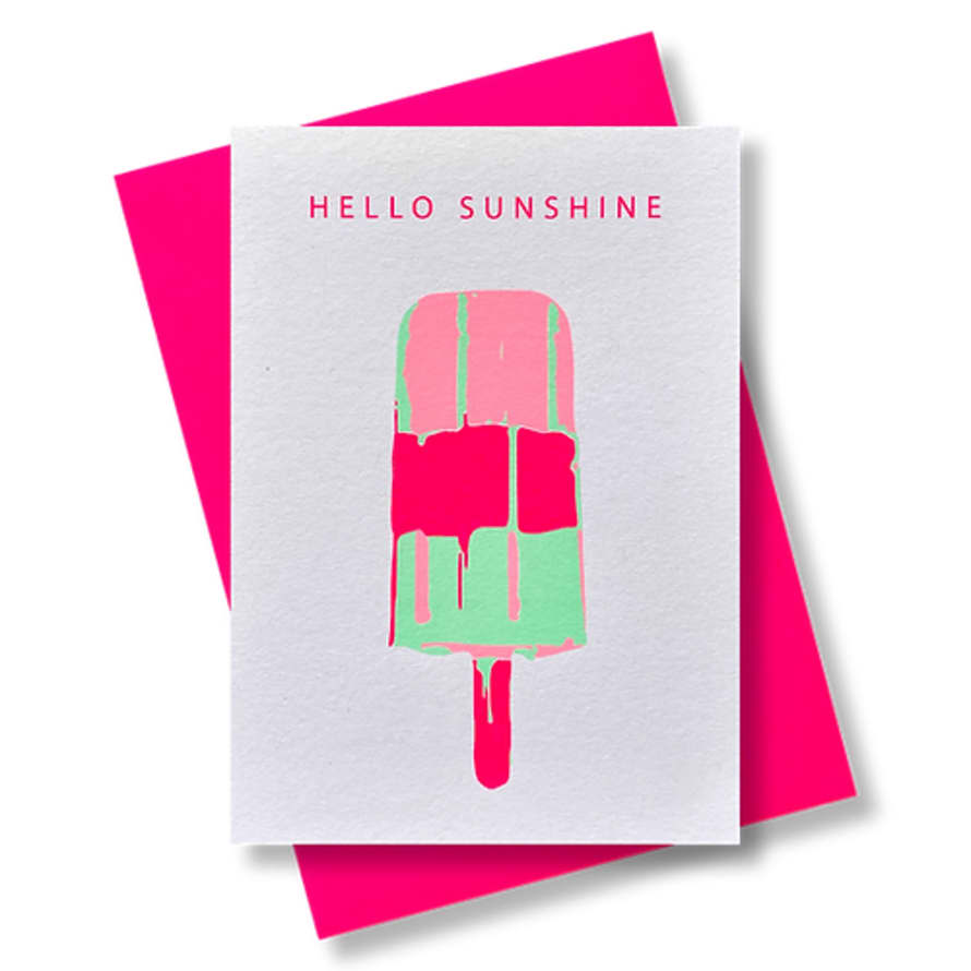 Pink Stories Pink Neon Popsicle Card