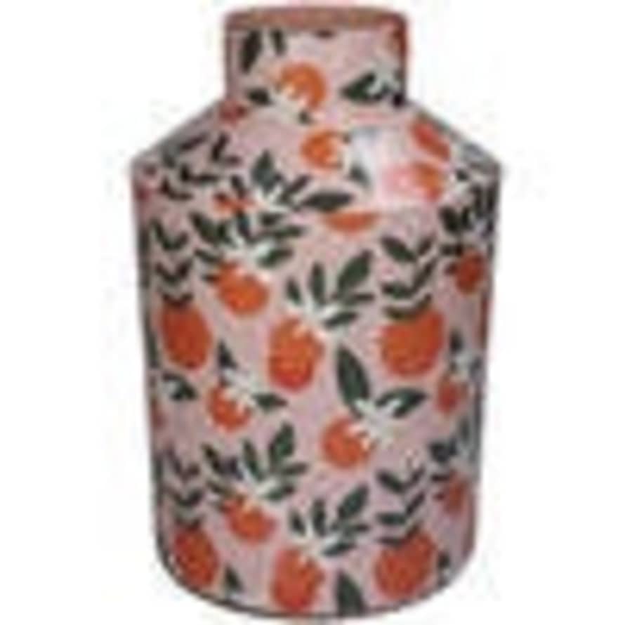 Kersten Orange Print Metal Vase