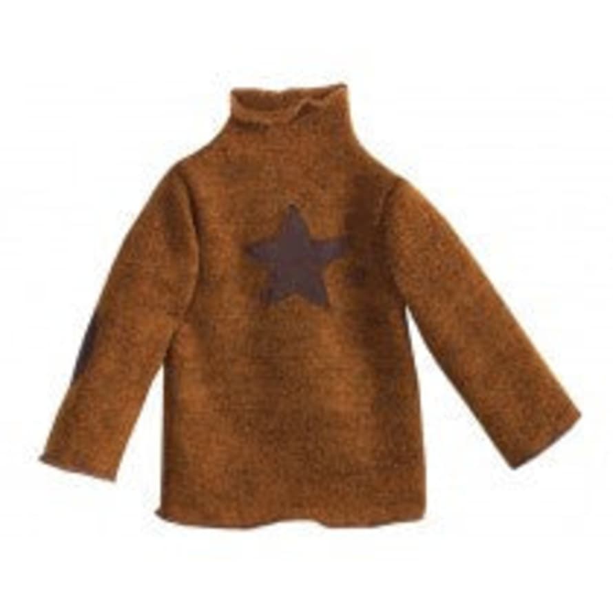 Maileg Mega Brown Sweater With Star Detail