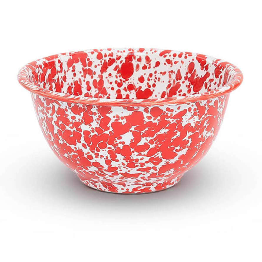 Crow Canyon Home Red Splattered Enamelware Small Footed Bowl