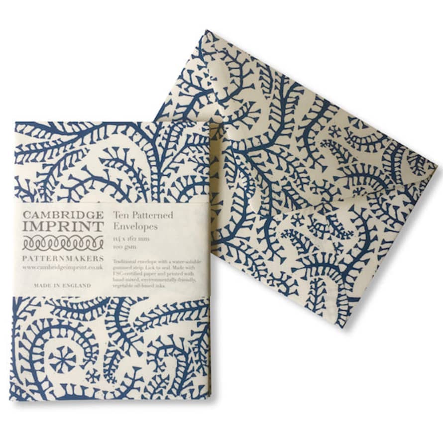 Cambridge Imprint Packet Of 10 Envelopes- Seaweed Prussian Blue