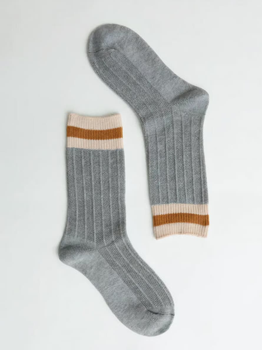 leto Grey Colour Block Socks