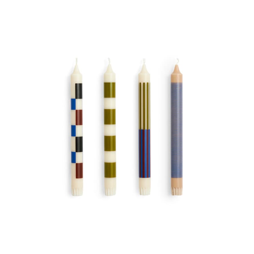 HAY Velas Pattern Set De 4 Off White, Army and Blue
