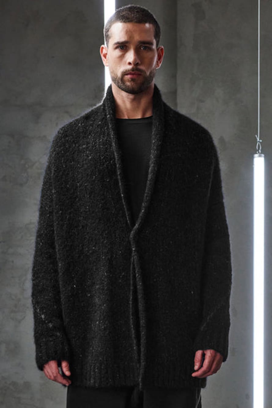 Transit Wool and Linen Knitted Oversize Mens Cardigan 
