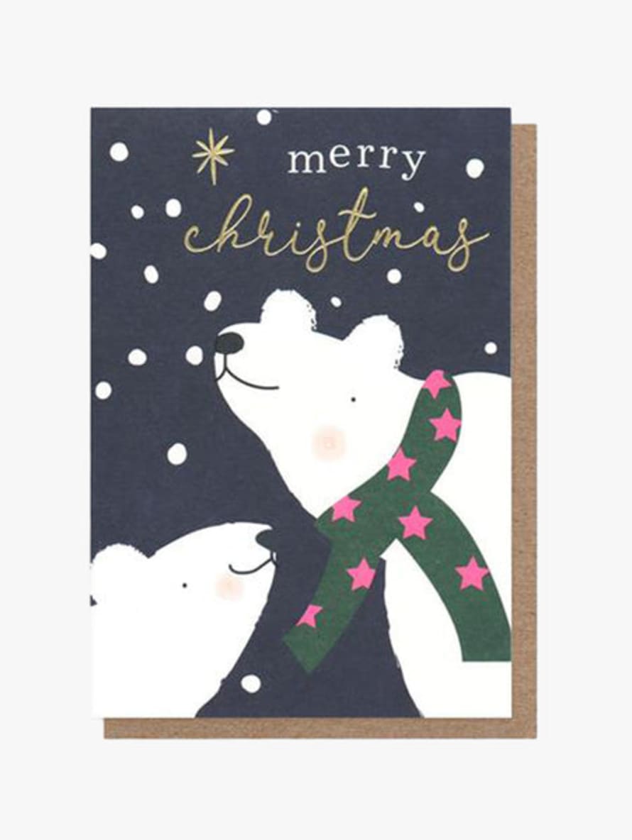 Caroline Gardner Merry Christmas Polar Bears Card Pack Of 10