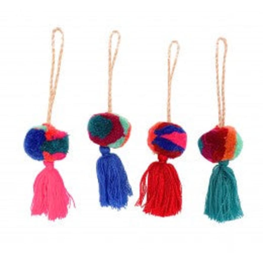 S-c Brands Bright Mini Marble Pompom With Tassel Assorted