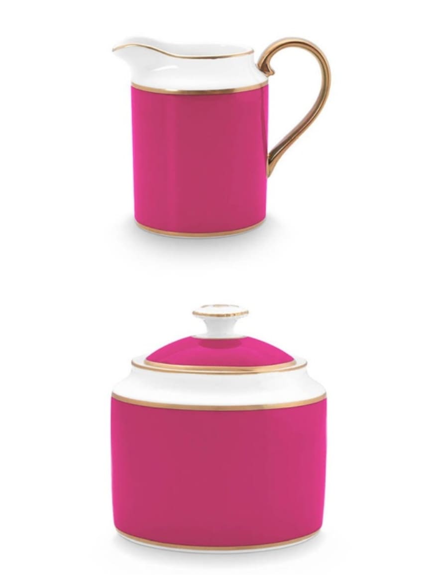 Pip Studio Chique Pink Sugar Bowl and Milk Jug