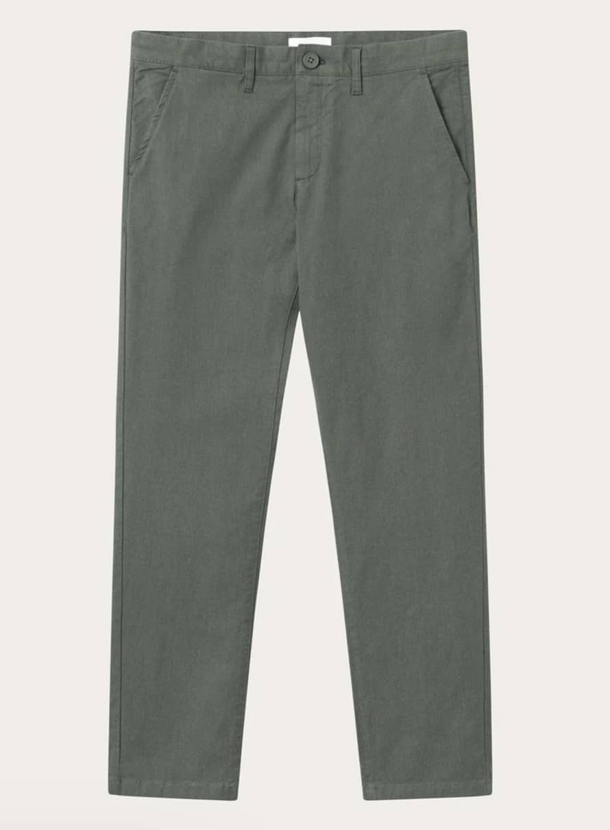 Knowledge Cotton Apparel  1070043 Chuck Regular Flannel Chino Pants Forrest Night