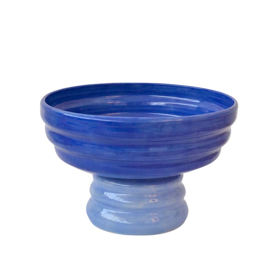 Florence Mytum Ceramics Blue Pedestal Bowl