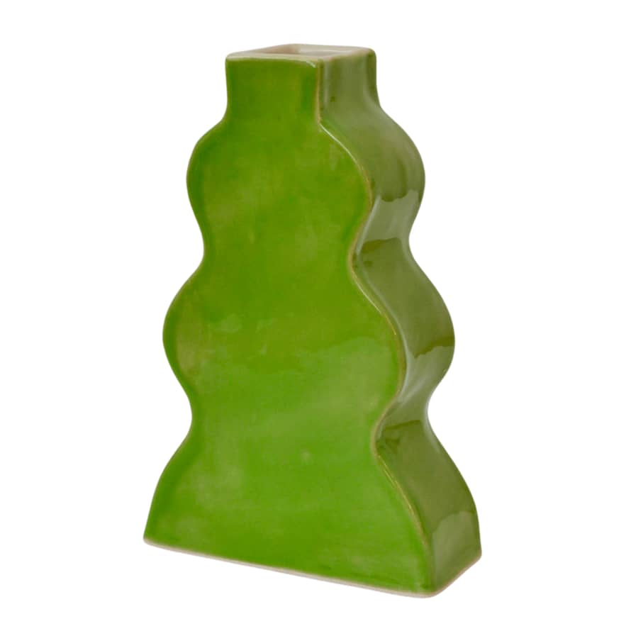 Florence Mytum Ceramics Green Wavy Vase