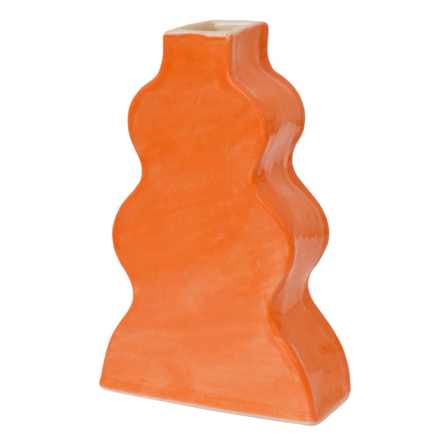 Florence Mytum Ceramics Orange Wavy Vase