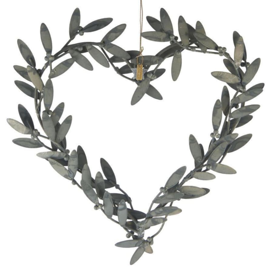Ib Laursen Zinc Mistletoe Heart Wreath