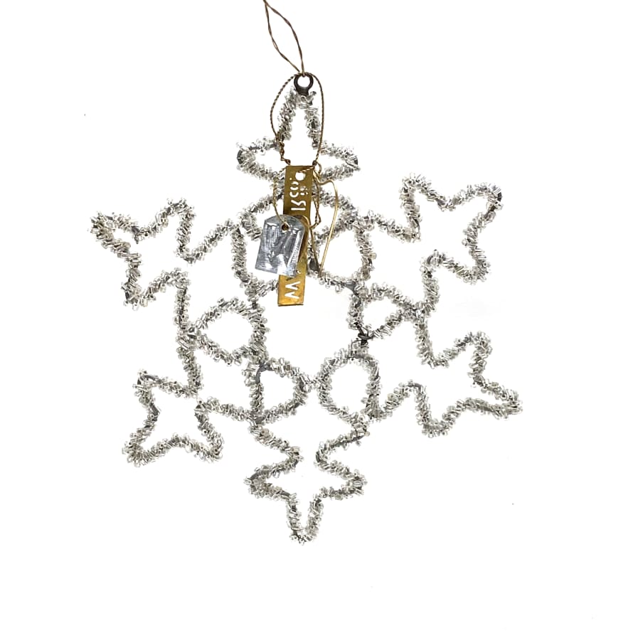 Walther & Co  Set 2 Snow Flower Snowflake Decoration