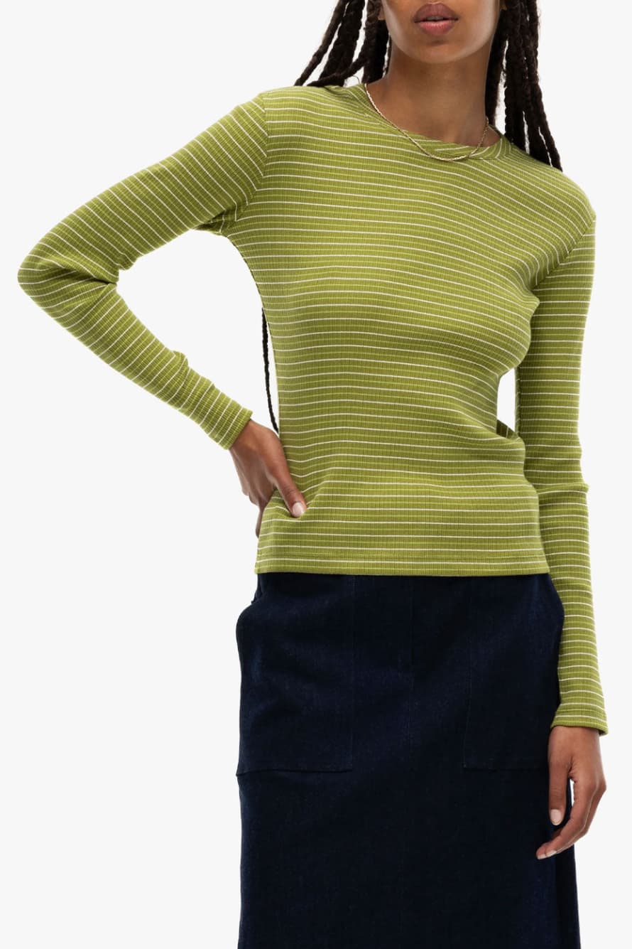 Our Sister Green Radiant Baby Stripe Rib T-shirt