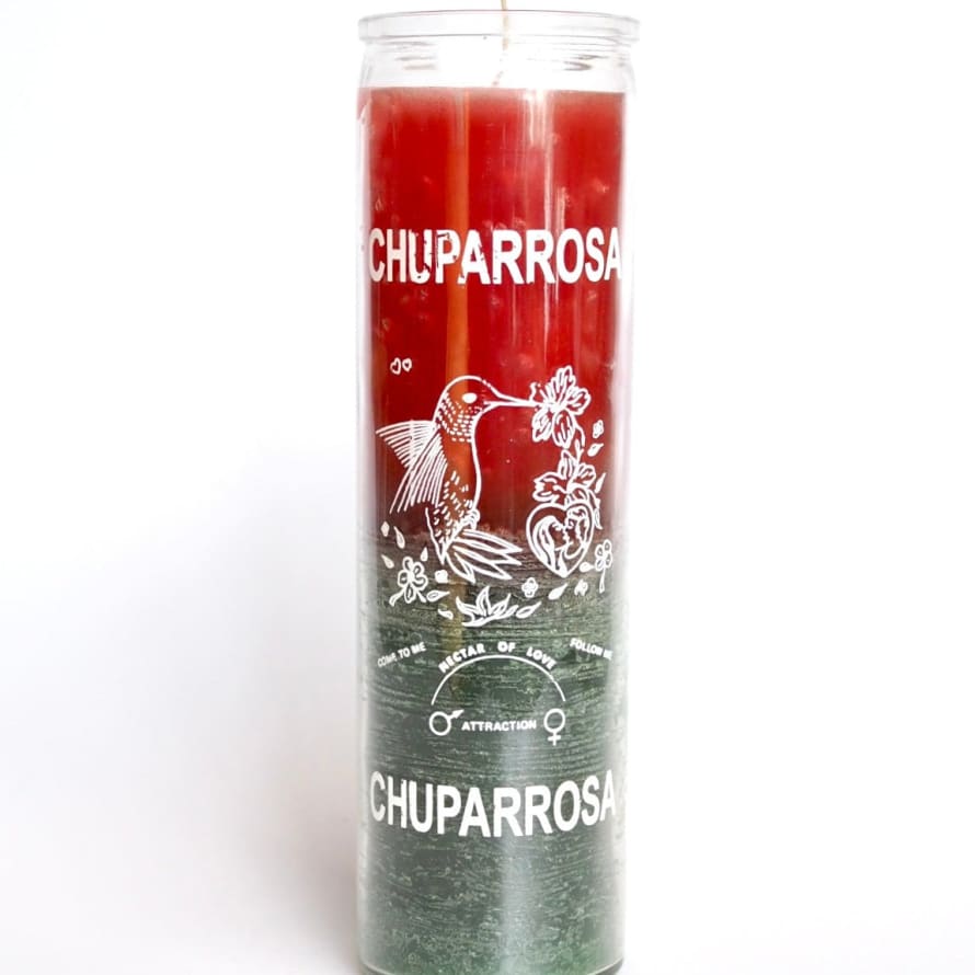 Santa sabina Red and Green Chuparrosa Ritual Prayer Candle