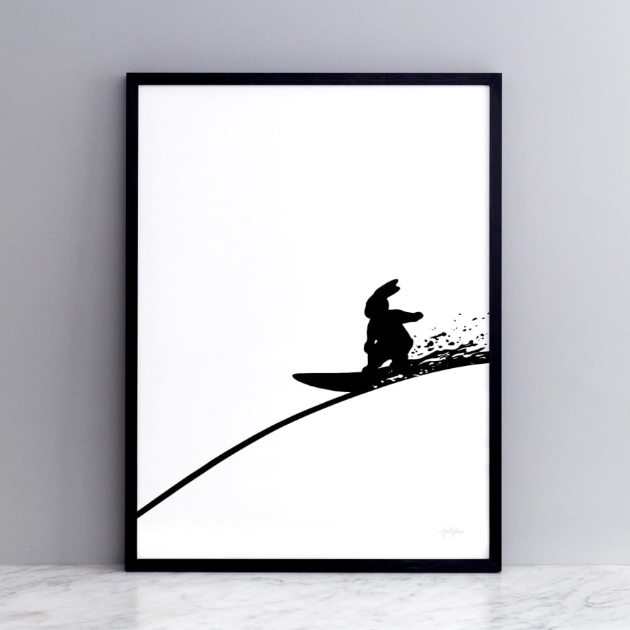 HAM Surfing Rabbit Framed Print