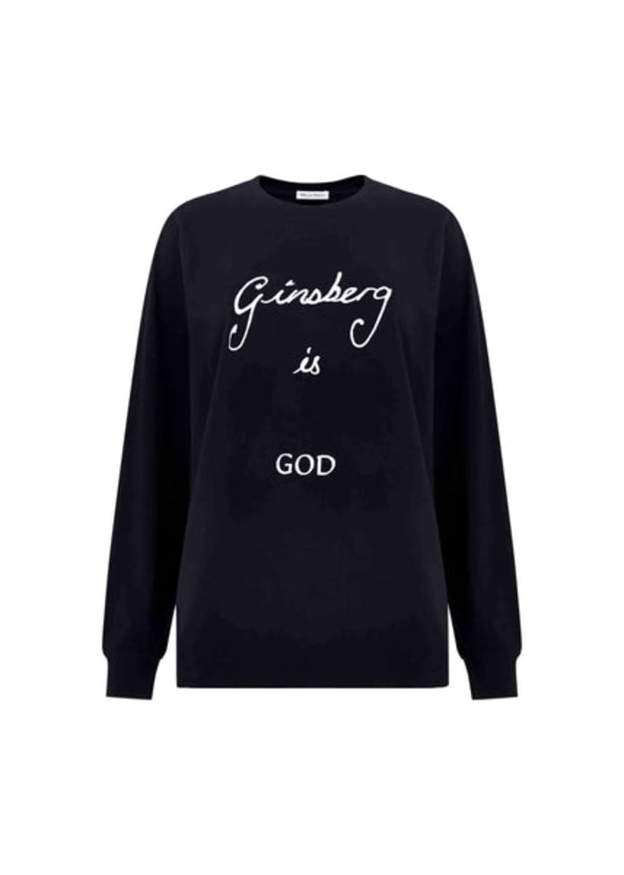 Bella Freud  Black Ginsberg Is God LS T Shirt