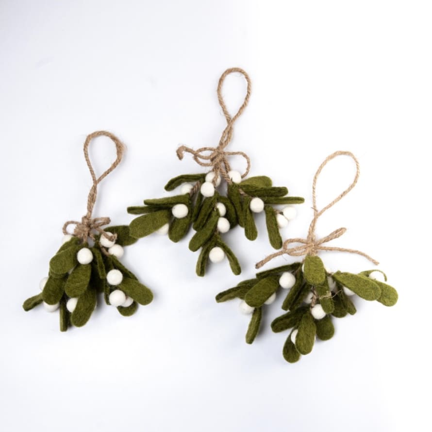 Sjaal met Verhaal Felt Christmas decoration - Mistletoe Medium