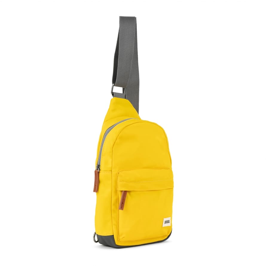 ROKA Roka Cross Body Shoulder Scooter Bag Willesden B Large Recycled Repurposed Sustainable Nylon In Mustard