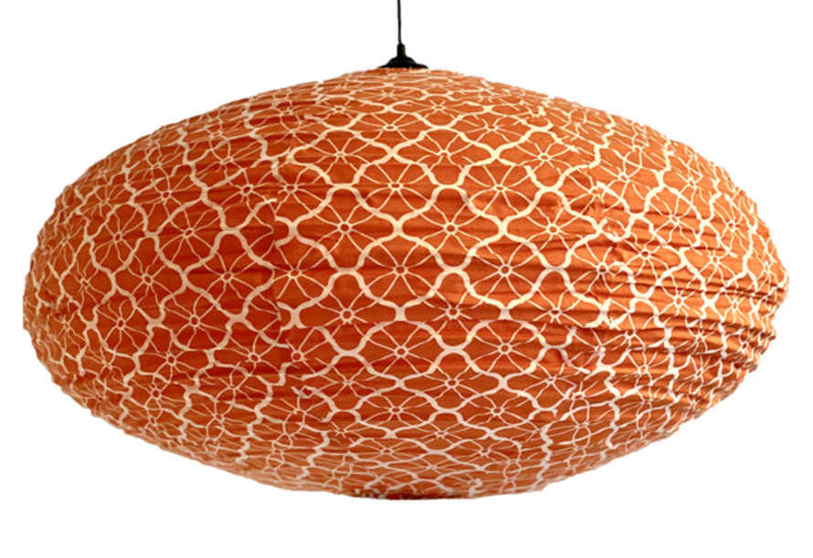 Curiouser and Curiouser Small 60cm Orange Lotus Cotton Pendant Lampshade