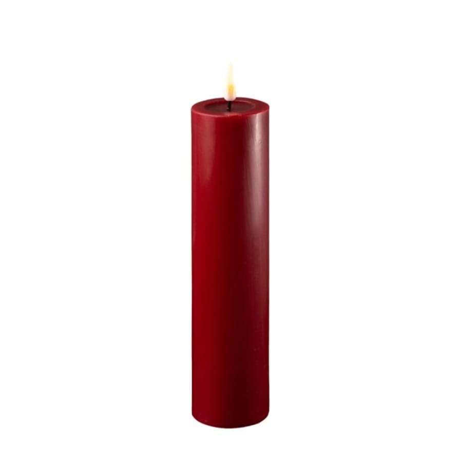 DELUXE Homeart 7.5 x 20cm  Bordeaux Battery Operated LED Candle