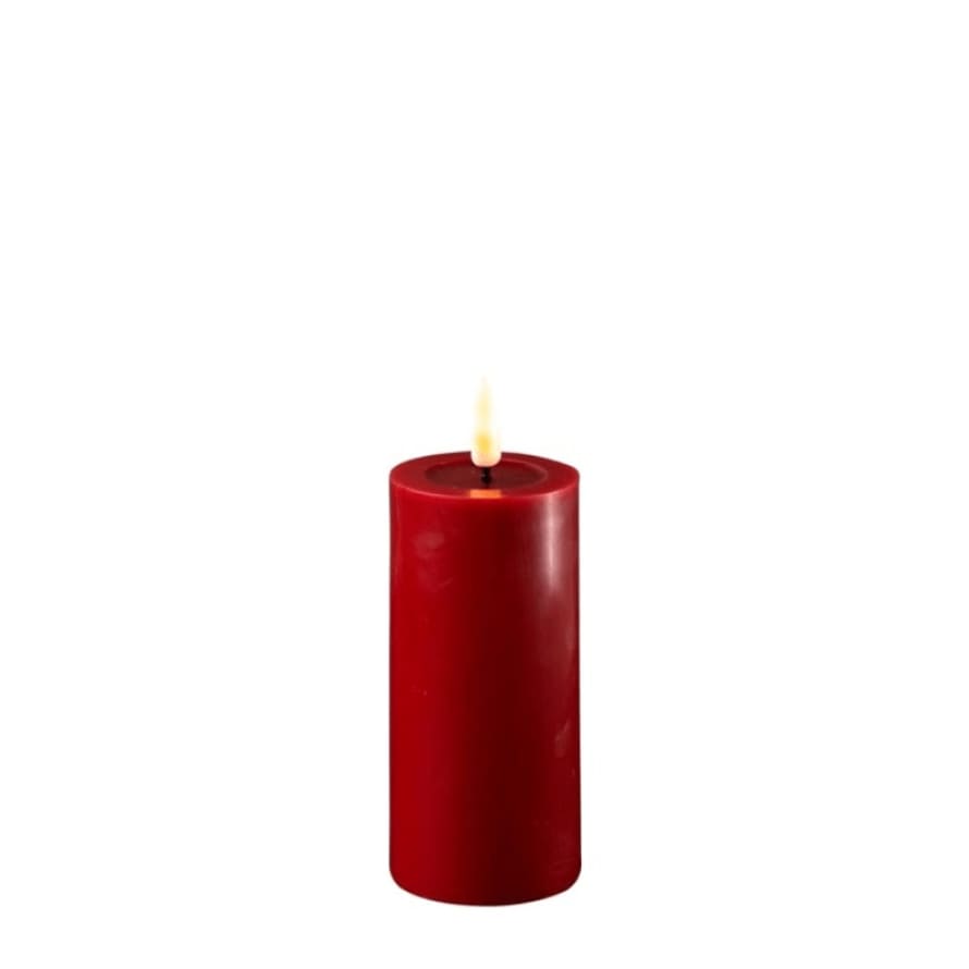 DELUXE Homeart 7.5 x 10cm Bordeaux Battery Operated LED Candle