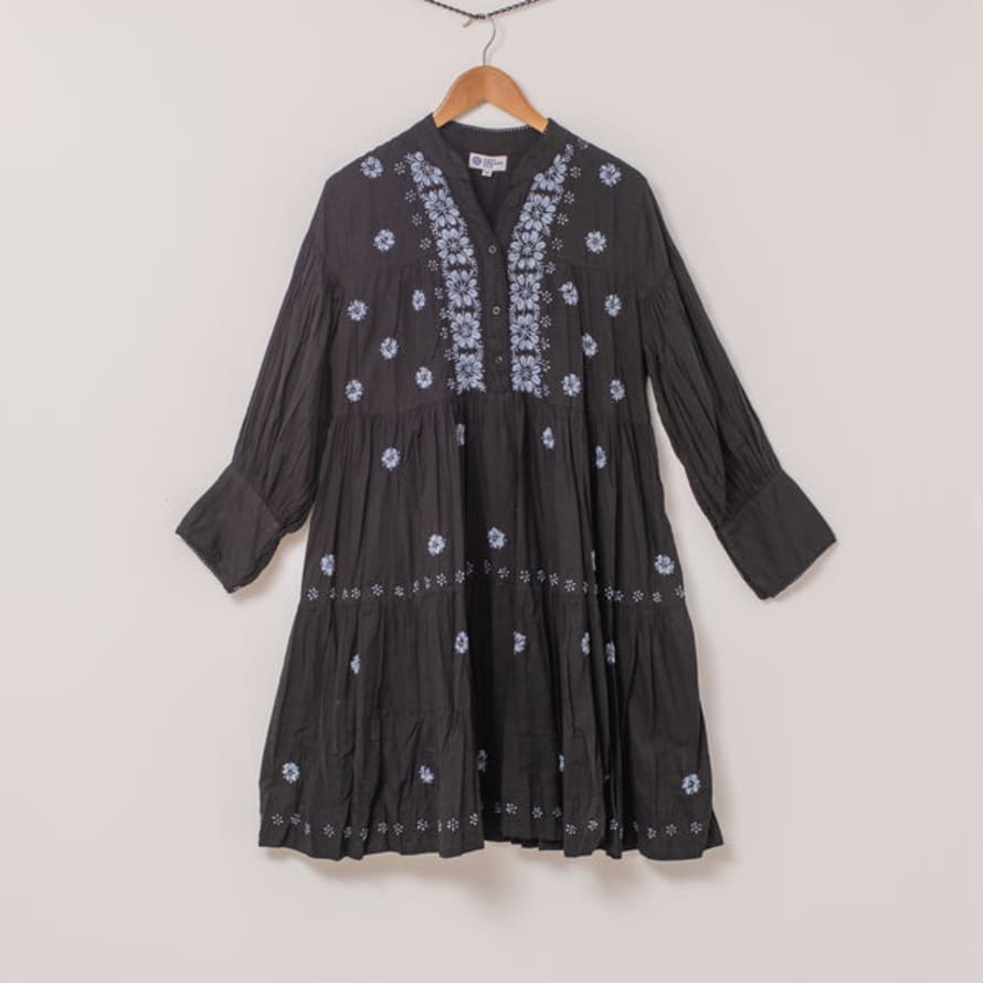 Dream Buta Dress - Black/grey