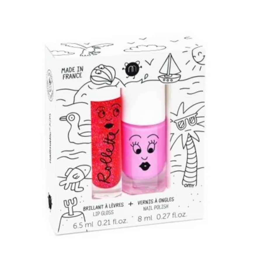 Nailmatic Strawberry/Cookie Duo - Nail Polish + Lip Gloss