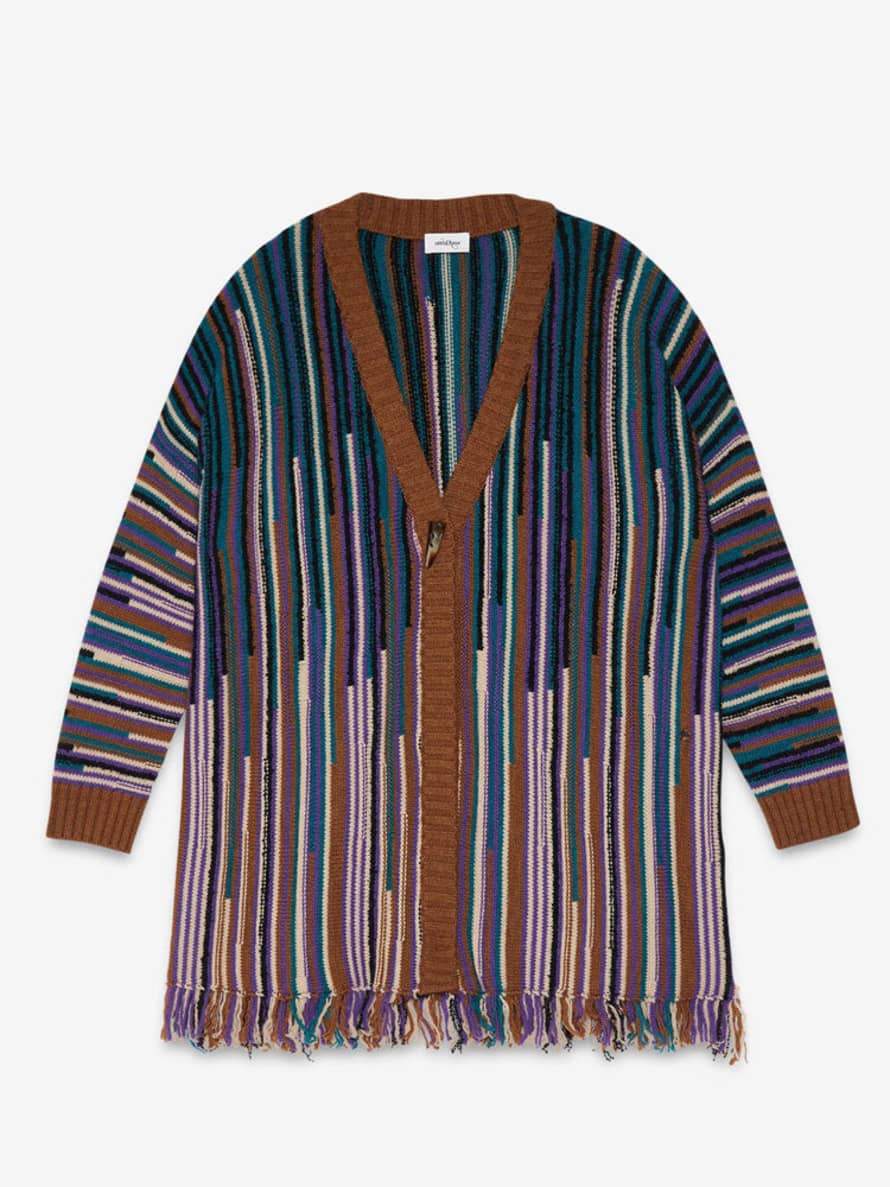 Ottod'Ame  Cardigan with Fringes Multicoloured