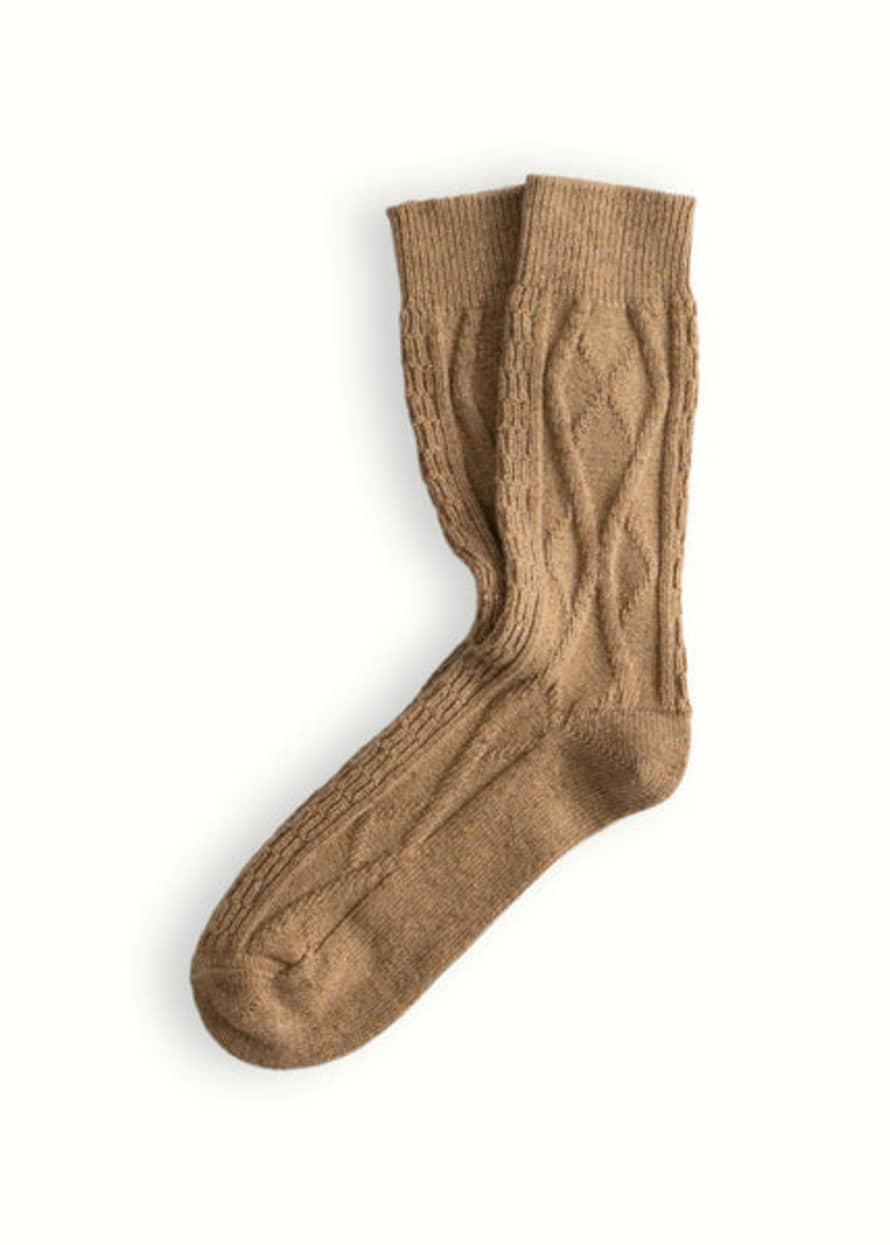 Thunders Love Wool Collection Braid Sand Socks