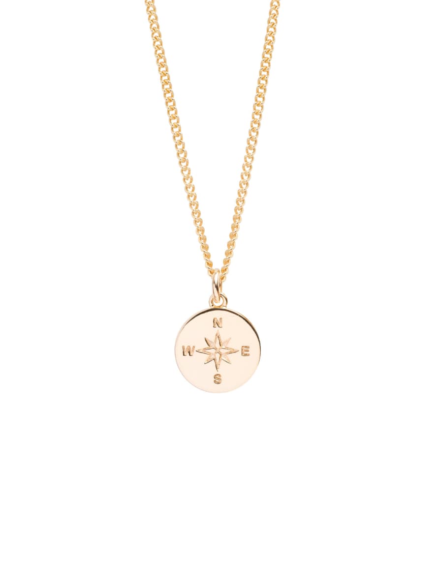 Tilly Sveaas Small Gold Compass On Trace Chain