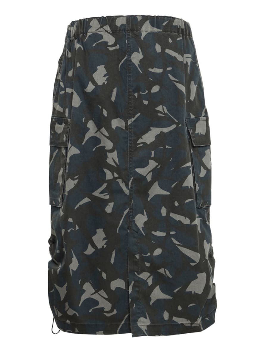 Pulz Pzlian Cargo Skirt Blue and Black Camouflage