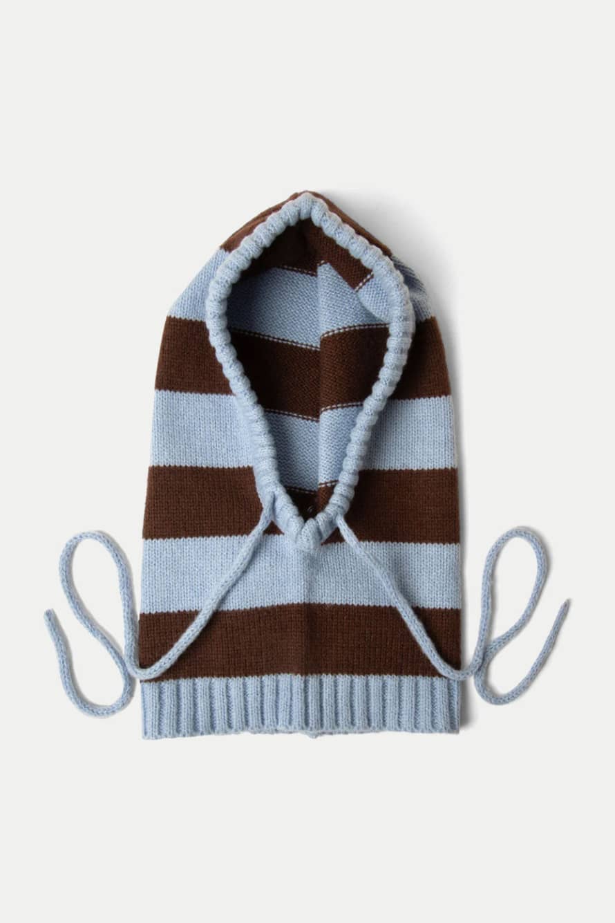 Damson Madder Blue And Brown Hood With Tie