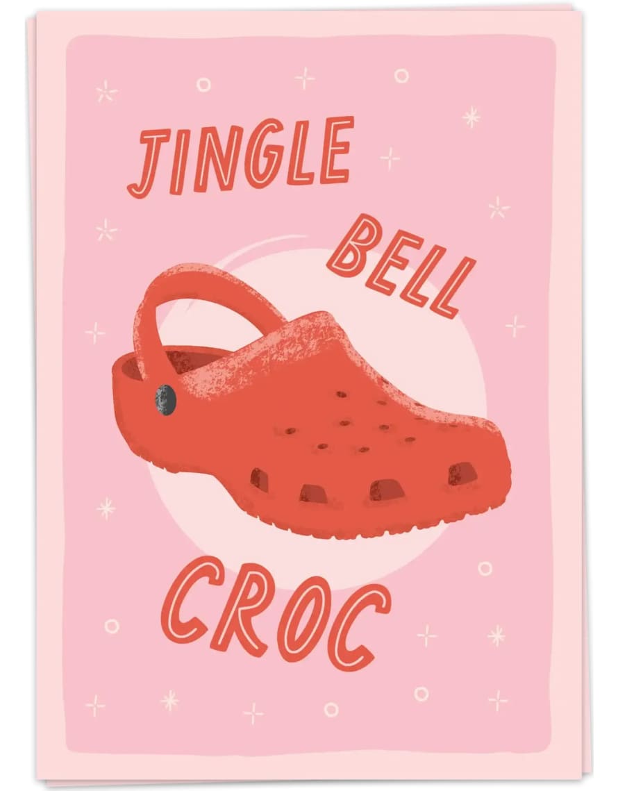 Kaart Blanche Dubbel Jingle Bell Croc Card
